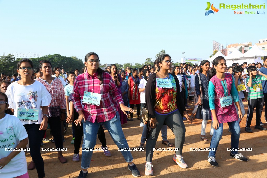 Actress Niharika Konidela Flags off ‘Sight-A-Thon’ Blindfold 2K Walk at Peoples Plaza