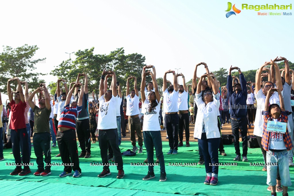 Actress Niharika Konidela Flags off ‘Sight-A-Thon’ Blindfold 2K Walk at Peoples Plaza