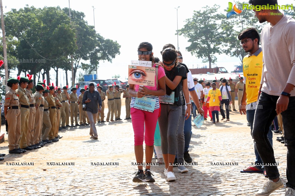 Actress Niharika Konidela Flags off ‘Sight-A-Thon’ Blindfold 2K Walk at Peoples Plaza