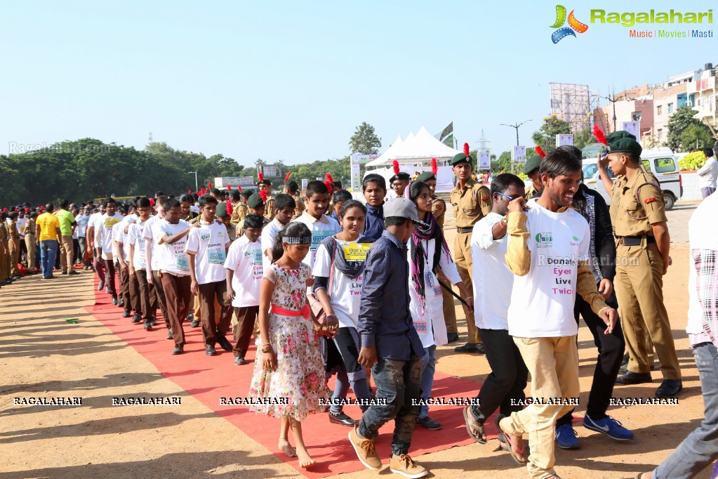 Actress Niharika Konidela Flags off ‘Sight-A-Thon’ Blindfold 2K Walk at Peoples Plaza