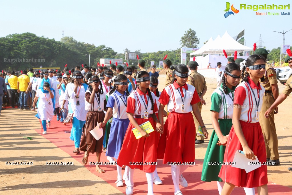 Actress Niharika Konidela Flags off ‘Sight-A-Thon’ Blindfold 2K Walk at Peoples Plaza