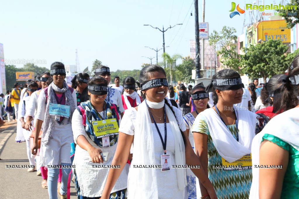 Actress Niharika Konidela Flags off ‘Sight-A-Thon’ Blindfold 2K Walk at Peoples Plaza