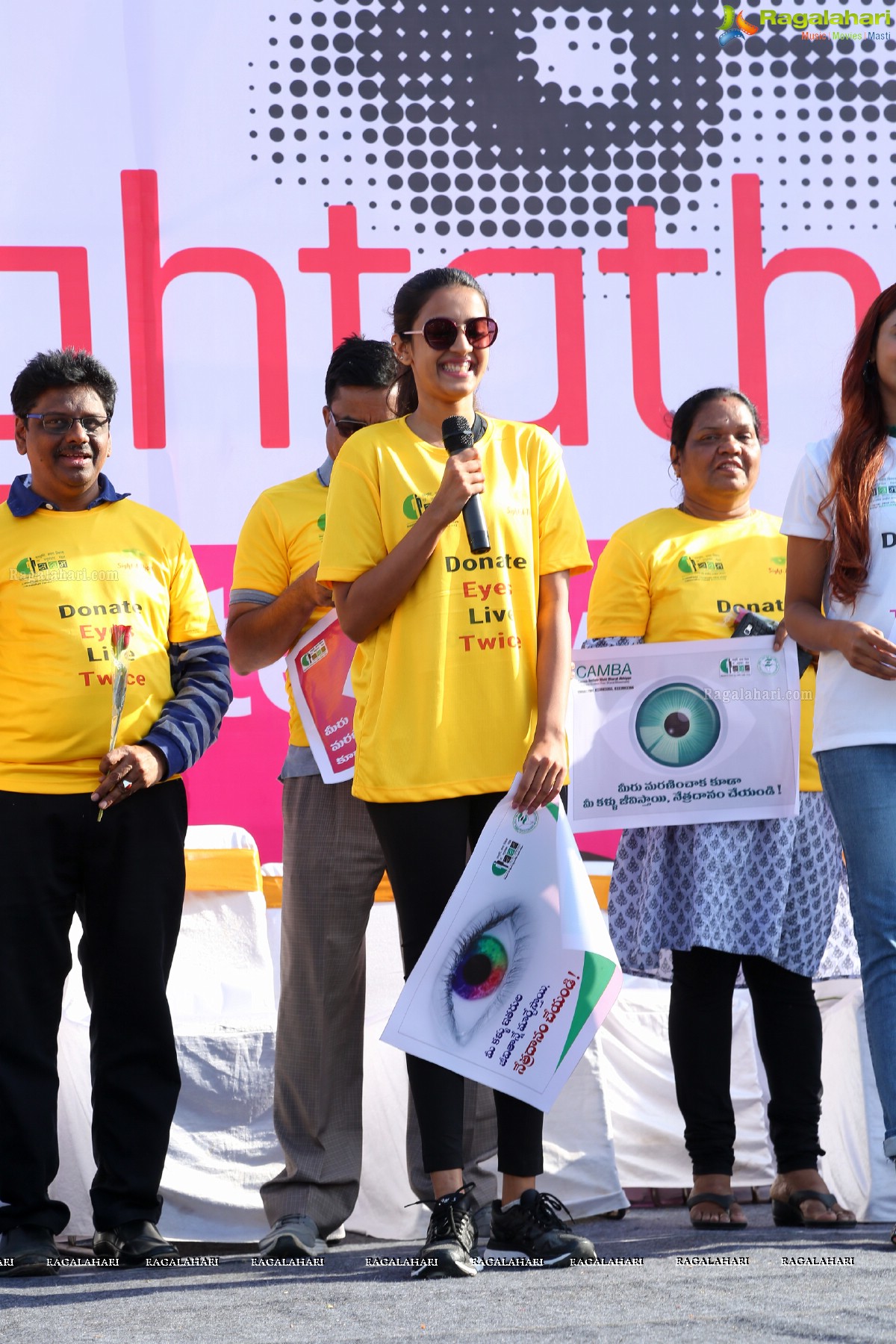 Actress Niharika Konidela Flags off ‘Sight-A-Thon’ Blindfold 2K Walk at Peoples Plaza