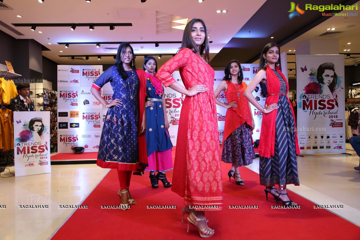 Trends Miss Hyderabad 2018 Top 25 Finalists Intro and Fashion Show at Reliance Trends, Hyderabad