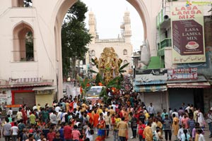 Ganesh Immersion Procession at Charminar