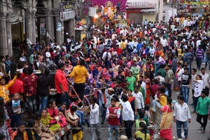 Ganesh Immersion Procession at Charminar