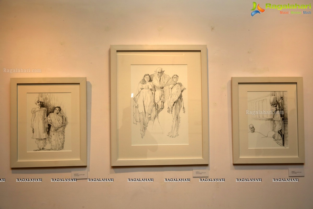 Mahatma 150 Drawings at Kalakriti Art Gallery