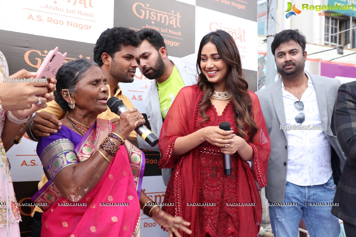 Nivetha Pethuraj and Bigg Boss Gangavva Inaugurates Gismat Mandi Restaurant in A.S. Rao Nagar