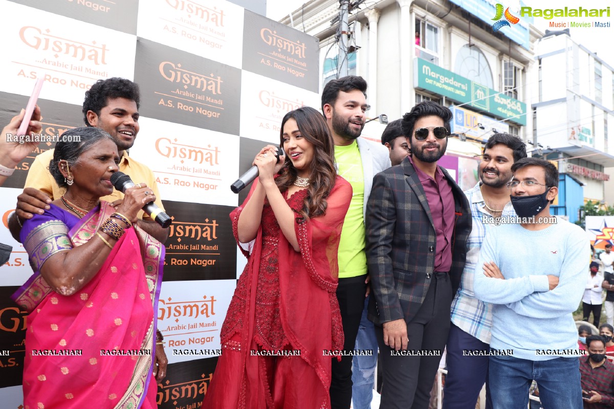 Nivetha Pethuraj and Bigg Boss Gangavva Inaugurates Gismat Mandi Restaurant in A.S. Rao Nagar