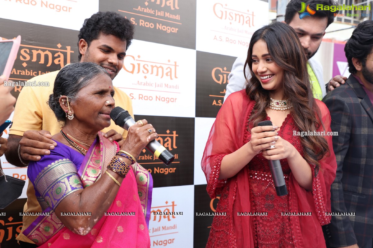 Nivetha Pethuraj and Bigg Boss Gangavva Inaugurates Gismat Mandi Restaurant in A.S. Rao Nagar