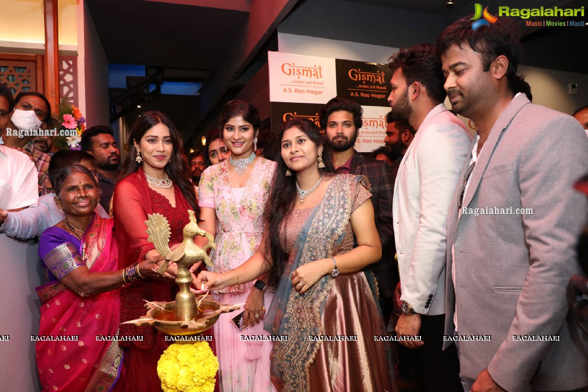 Nivetha Pethuraj and Bigg Boss Gangavva Inaugurates Gismat Mandi Restaurant in A.S. Rao Nagar