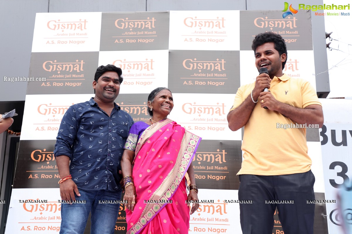 Nivetha Pethuraj and Bigg Boss Gangavva Inaugurates Gismat Mandi Restaurant in A.S. Rao Nagar