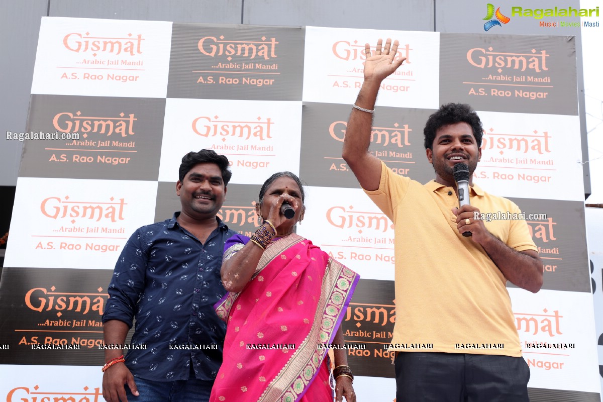 Nivetha Pethuraj and Bigg Boss Gangavva Inaugurates Gismat Mandi Restaurant in A.S. Rao Nagar