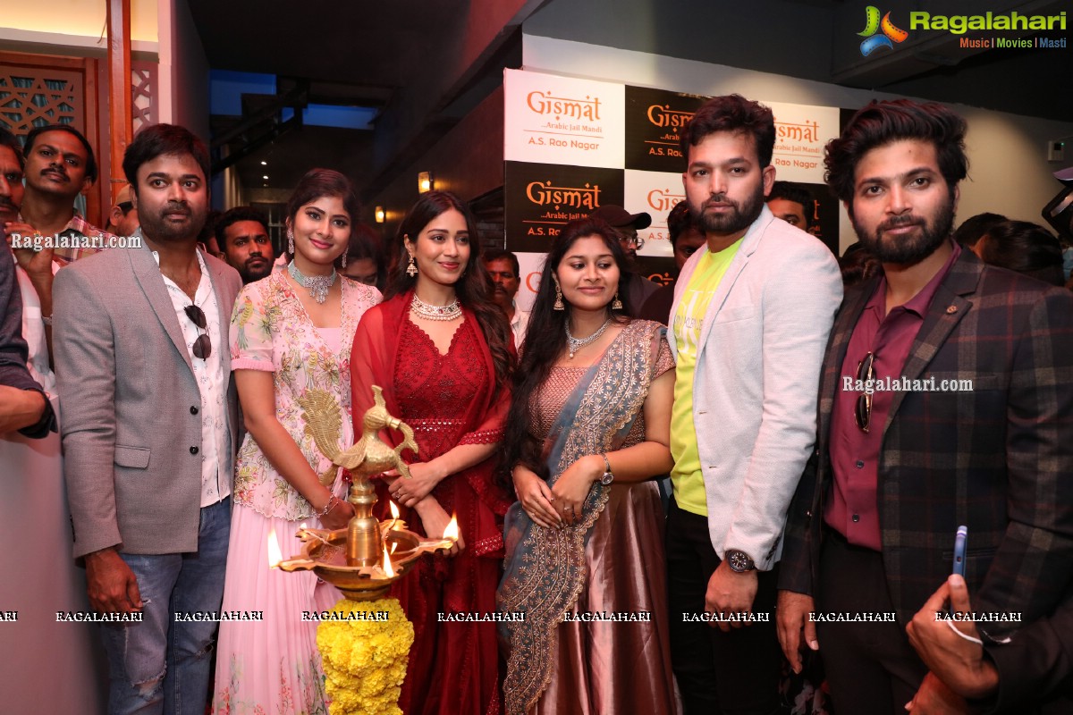 Nivetha Pethuraj and Bigg Boss Gangavva Inaugurates Gismat Mandi Restaurant in A.S. Rao Nagar