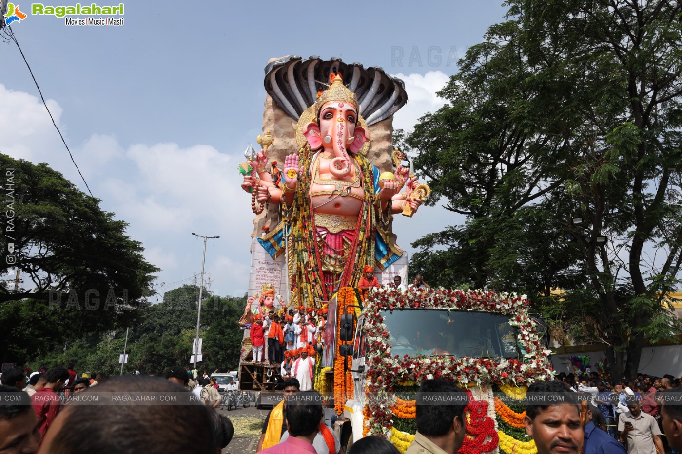 Khairatabad Ganesh Nimajjanam 2023 at Tank Bund in Hyderabad