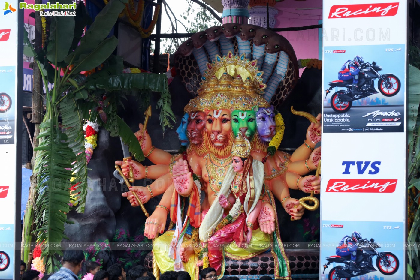 Khairatabad Ganesh 2023 as Dasha Maha Vidya Maha Ganapathi- 63 feet Tall Idol