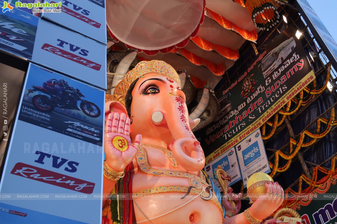 Khairatabad Ganesh 2023 as Dasha Maha Vidya Maha Ganapathi- 63 feet Tall Idol