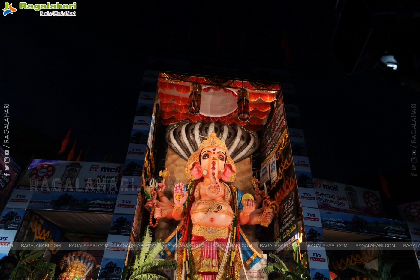 Khairatabad Ganesh 2023 as Dasha Maha Vidya Maha Ganapathi- 63 feet Tall Idol