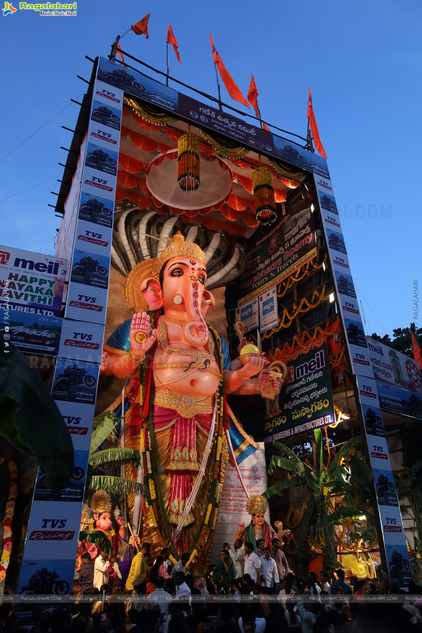 Khairatabad Ganesh 2023 as Dasha Maha Vidya Maha Ganapathi- 63 feet Tall Idol