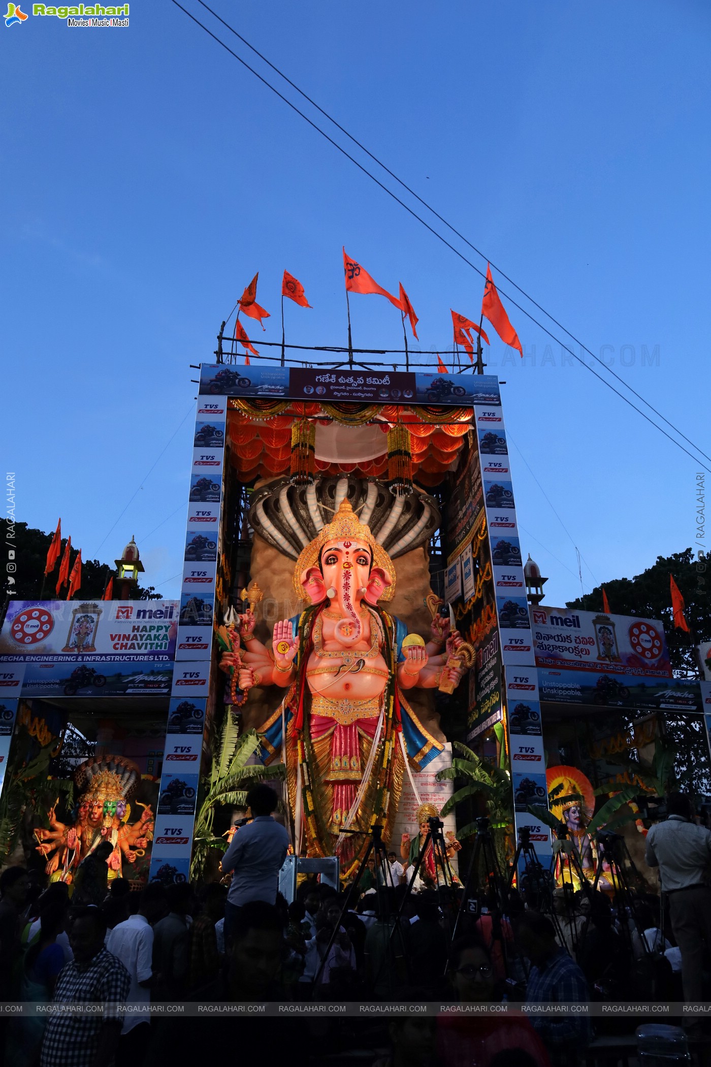 Khairatabad Ganesh 2023 as Dasha Maha Vidya Maha Ganapathi- 63 feet Tall Idol