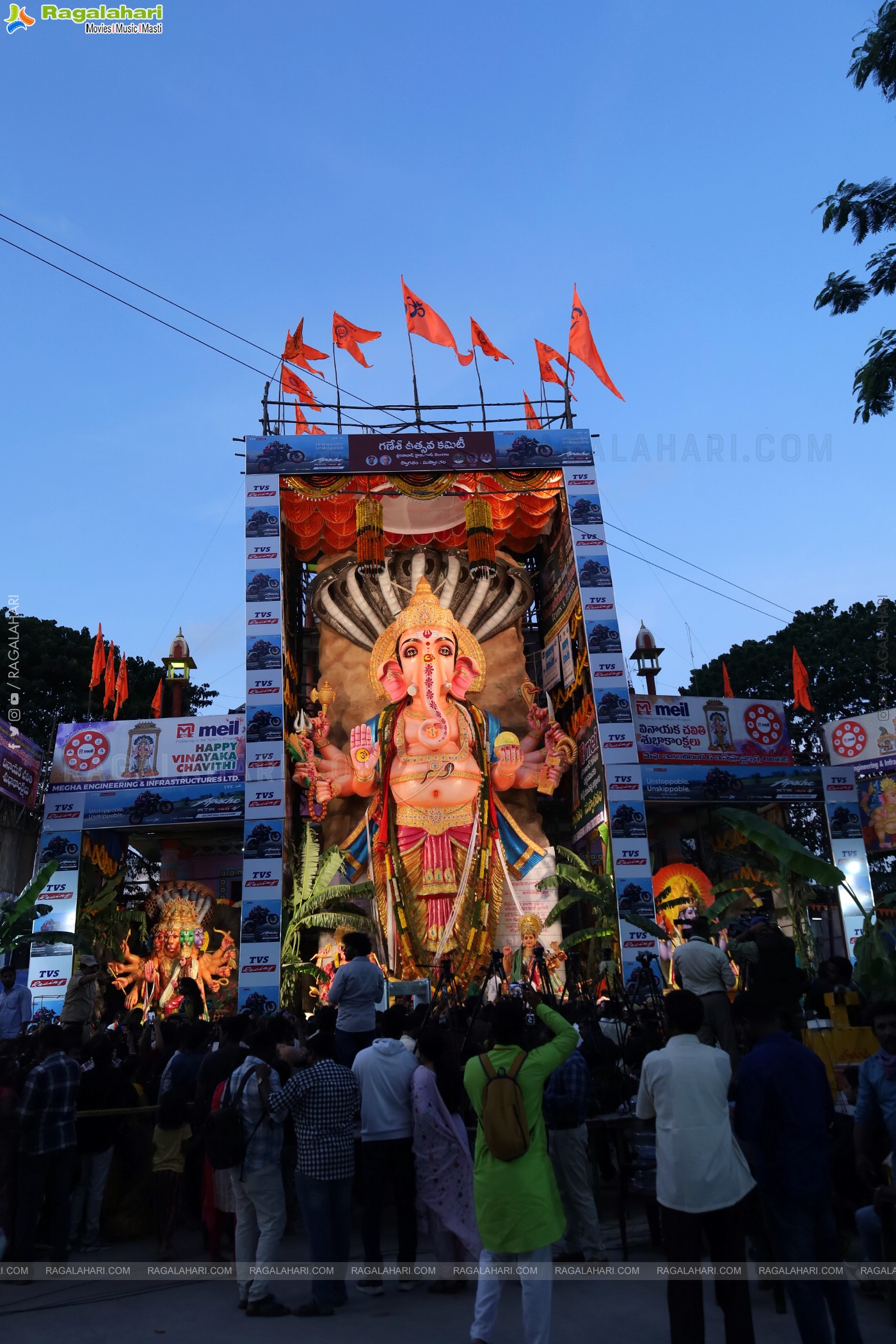 Khairatabad Ganesh 2023 as Dasha Maha Vidya Maha Ganapathi- 63 feet Tall Idol