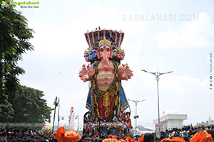 Khairatabad Ganesh Nimajjanam 2024 at Tank Bund in Hyderabad