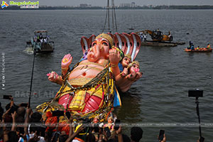 Khairatabad Ganesh Nimajjanam 2024 at Tank Bund in Hyderabad