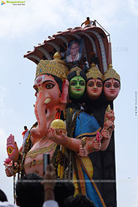 Khairatabad Ganesh Nimajjanam 2024 at Tank Bund in Hyderabad