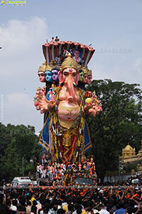 Khairatabad Ganesh Nimajjanam 2024 at Tank Bund in Hyderabad