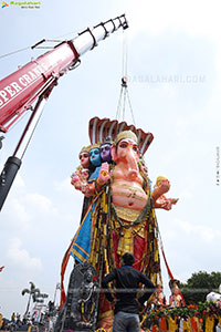 Khairatabad Ganesh Nimajjanam 2024 at Tank Bund in Hyderabad