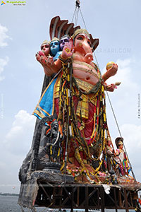 Khairatabad Ganesh Nimajjanam 2024 at Tank Bund in Hyderabad