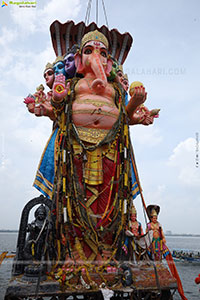 Khairatabad Ganesh Nimajjanam 2024 at Tank Bund in Hyderabad