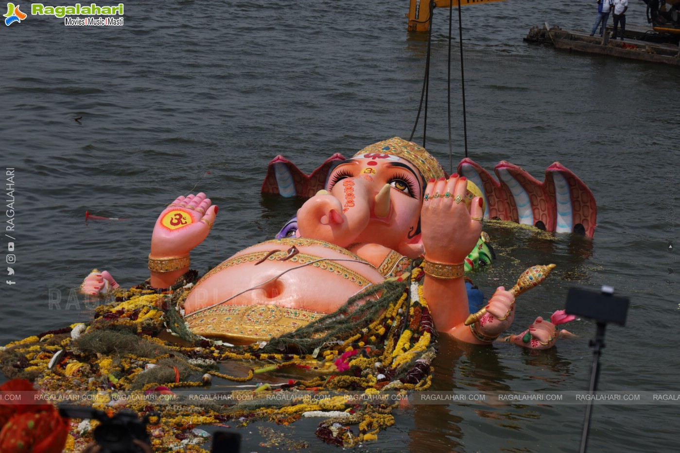 Khairatabad Ganesh Nimajjanam 2024 at Tank Bund in Hyderabad