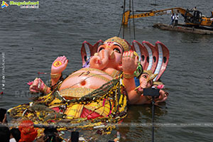 Khairatabad Ganesh Nimajjanam 2024 at Tank Bund in Hyderabad