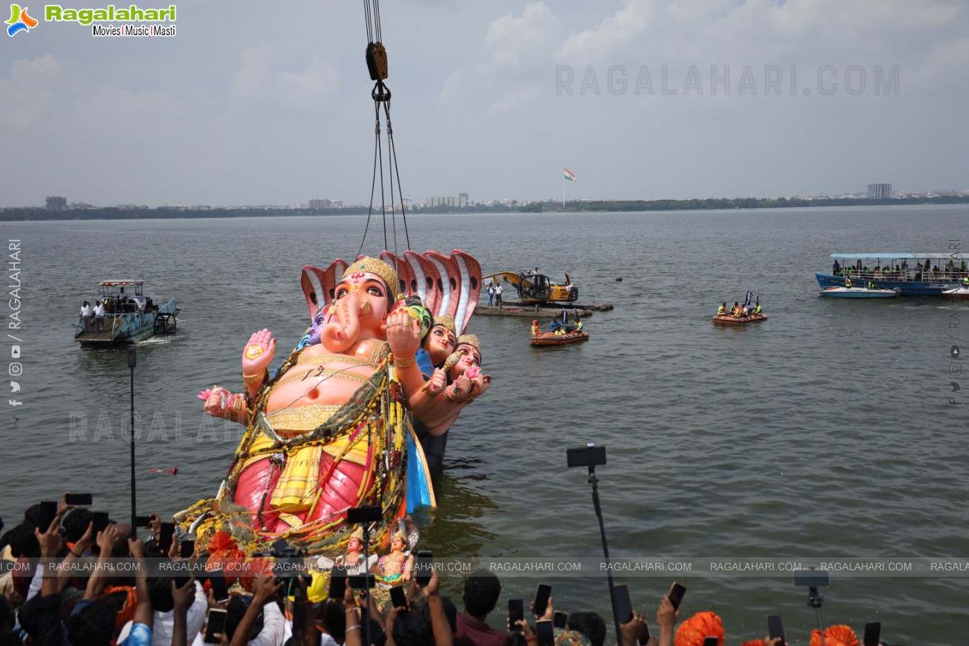 Khairatabad Ganesh Nimajjanam 2024 at Tank Bund in Hyderabad