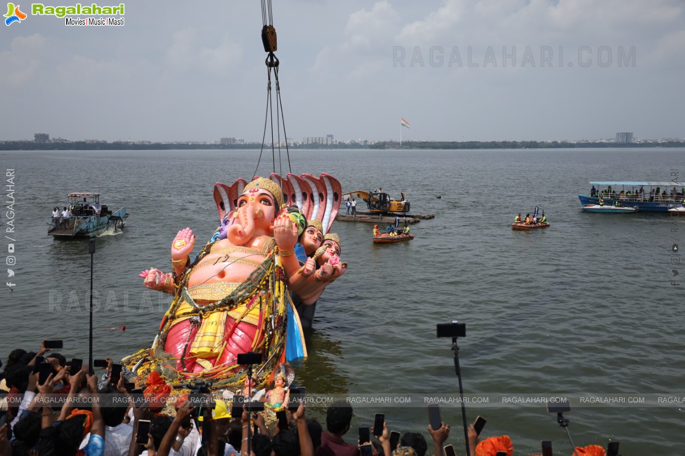 Khairatabad Ganesh Nimajjanam 2024 at Tank Bund in Hyderabad