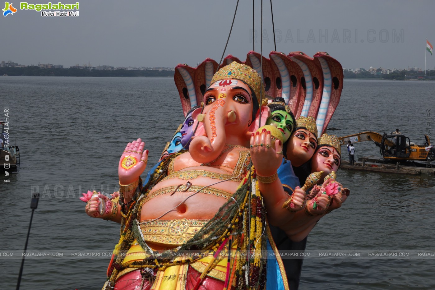 Khairatabad Ganesh Nimajjanam 2024 at Tank Bund in Hyderabad