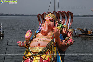 Khairatabad Ganesh Nimajjanam 2024 at Tank Bund in Hyderabad