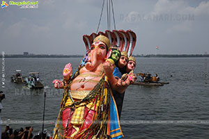 Khairatabad Ganesh Nimajjanam 2024 at Tank Bund in Hyderabad