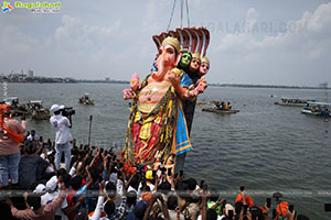 Khairatabad Ganesh Nimajjanam 2024 at Tank Bund in Hyderabad