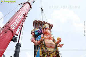 Khairatabad Ganesh Nimajjanam 2024 at Tank Bund in Hyderabad