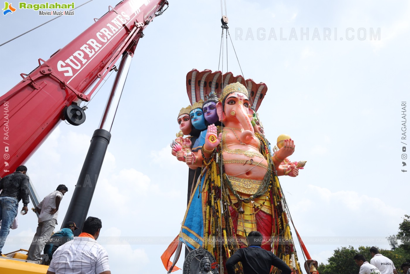 Khairatabad Ganesh Nimajjanam 2024 at Tank Bund in Hyderabad