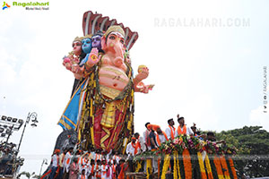 Khairatabad Ganesh Nimajjanam 2024 at Tank Bund in Hyderabad