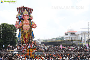 Khairatabad Ganesh Nimajjanam 2024 at Tank Bund in Hyderabad