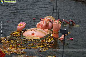 Khairatabad Ganesh Nimajjanam 2024 at Tank Bund in Hyderabad