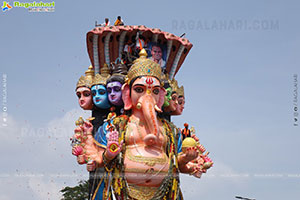 Khairatabad Ganesh Nimajjanam 2024 at Tank Bund in Hyderabad