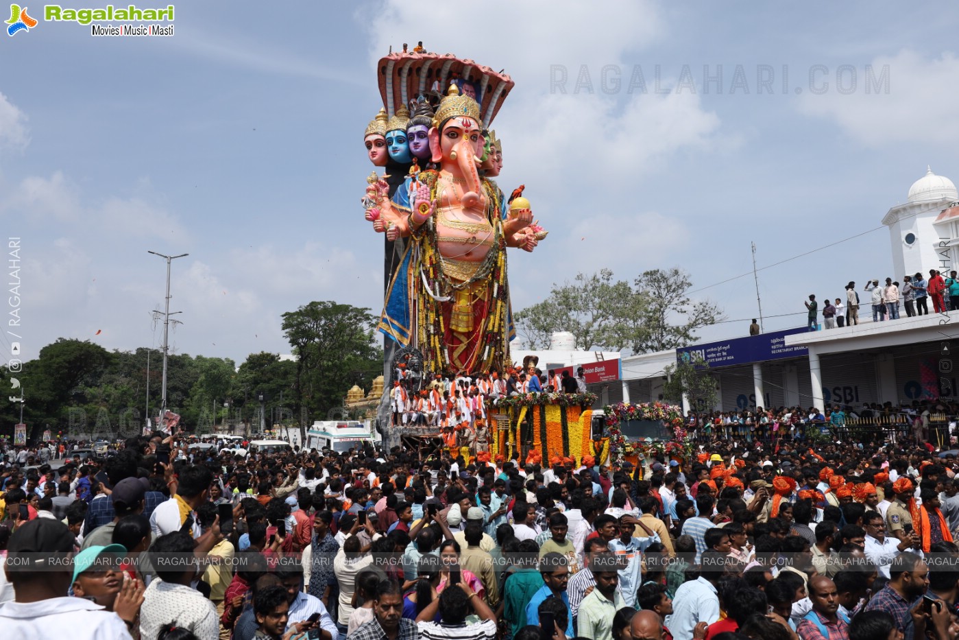 Khairatabad Ganesh Nimajjanam 2024 at Tank Bund in Hyderabad