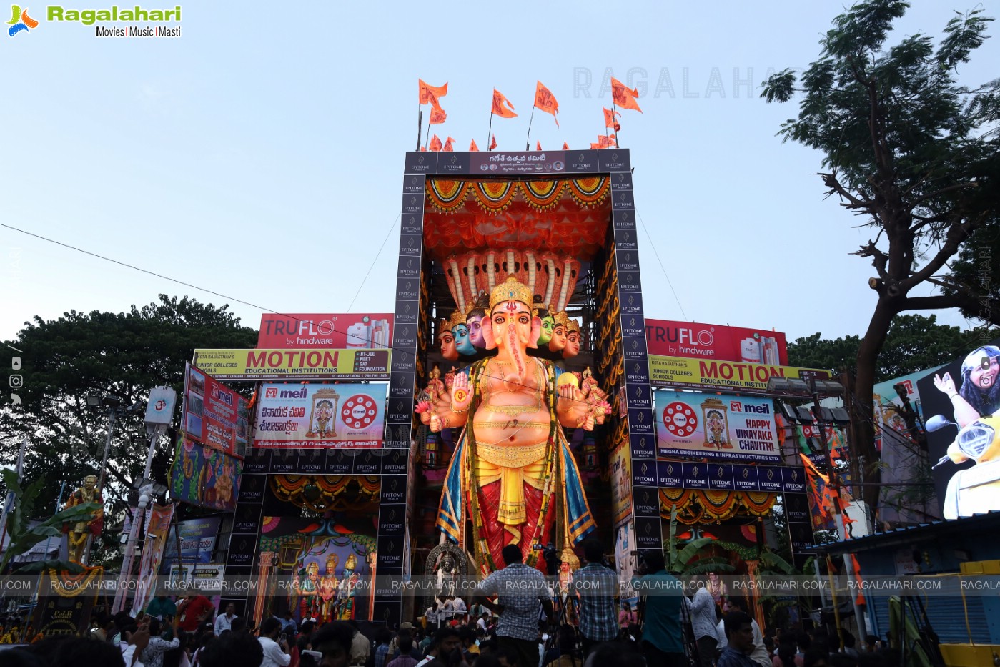 Khairathabad Ganesh 2024 as Sri Saptamukha Maha Shakti Ganapathi- 70 feet Tall Idol