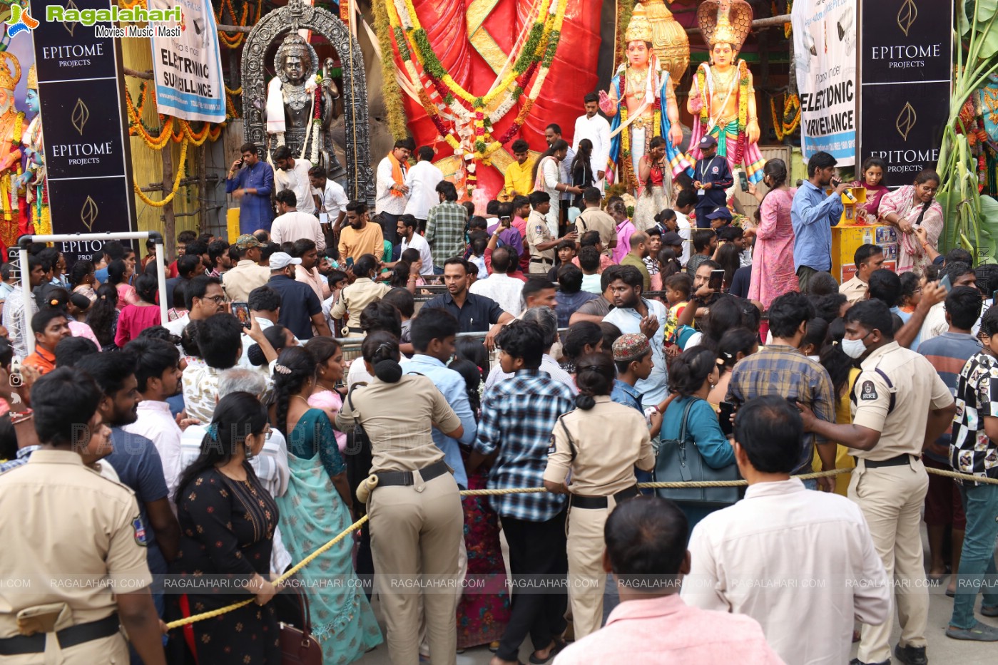 Khairathabad Ganesh 2024 as Sri Saptamukha Maha Shakti Ganapathi- 70 feet Tall Idol