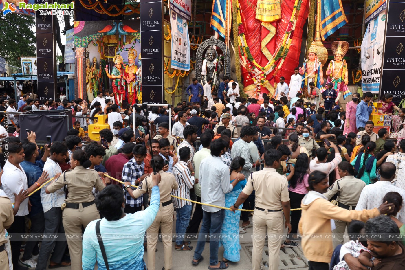 Khairathabad Ganesh 2024 as Sri Saptamukha Maha Shakti Ganapathi- 70 feet Tall Idol